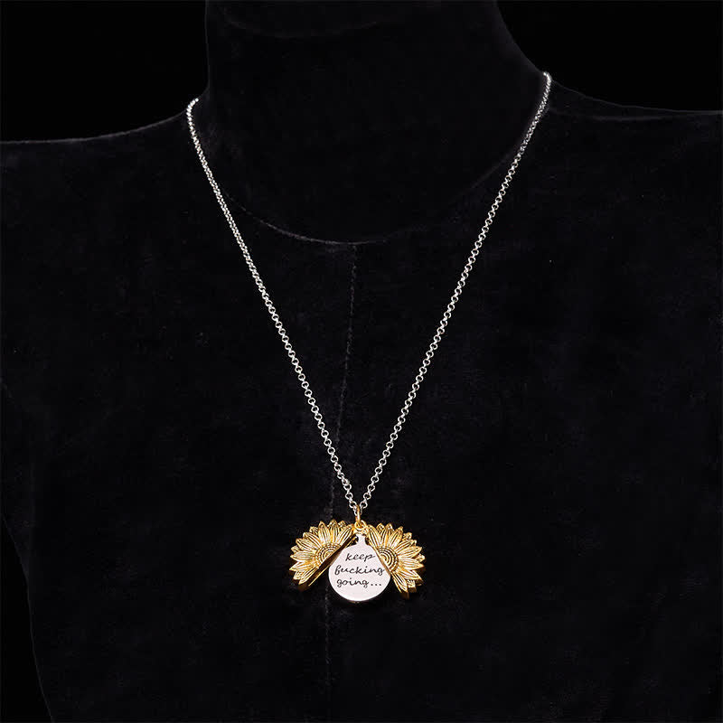 Conjunto de collar y hebilla de cinturón con cuchillo oculto, diseño de girasol, dorado y plateado, para hacer uno mismo