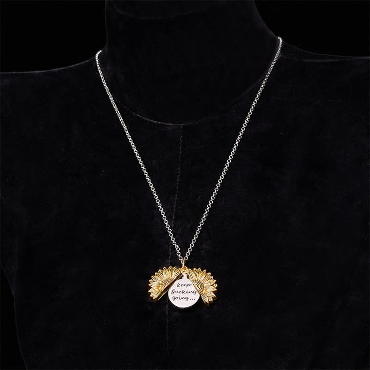 Conjunto de collar y hebilla de cinturón con cuchillo oculto, diseño de girasol, dorado y plateado, para hacer uno mismo