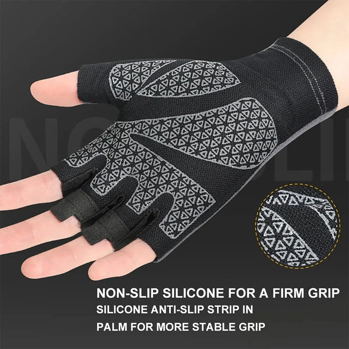 Guantes de medio dedo transpirables con protección solar de seda helada para exteriores