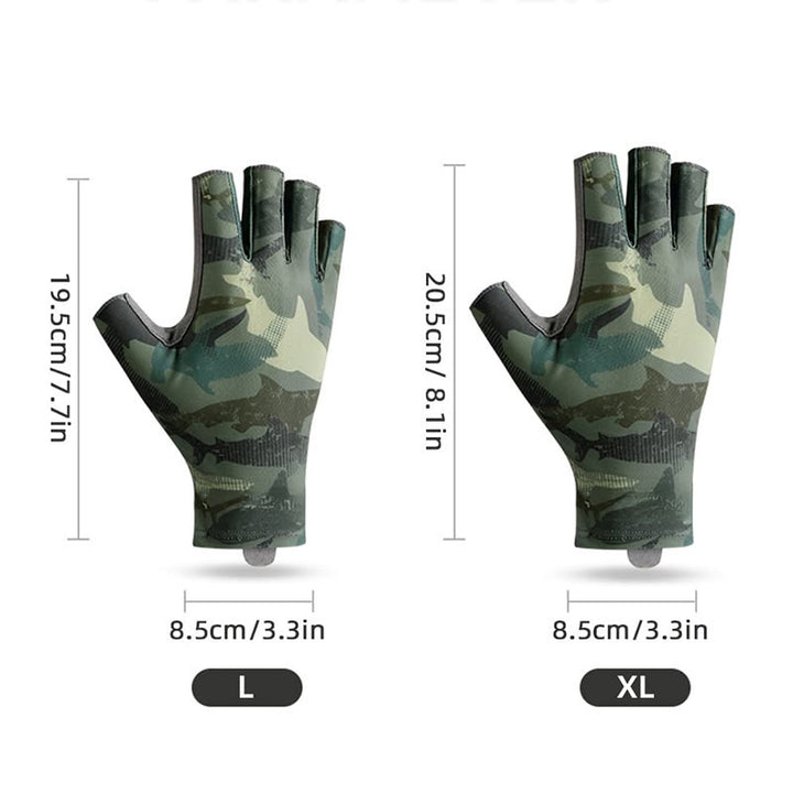 Guantes de seda de hielo de medio dedo, elásticos, transpirables y antideslizantes para exteriores