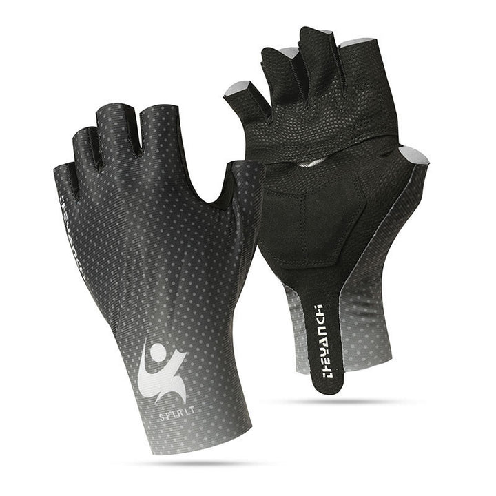 Guantes de ciclismo deportivos de medio dedo antideslizantes de seda helada