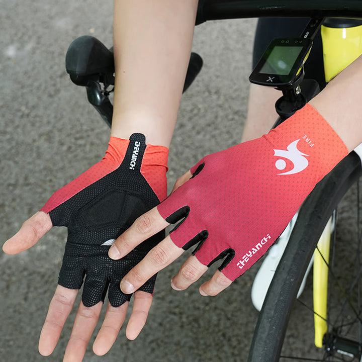 Guantes de ciclismo deportivos de medio dedo antideslizantes de seda helada