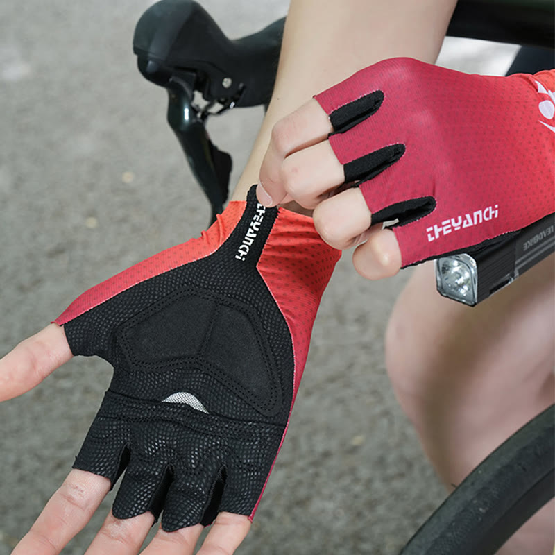 Guantes de ciclismo deportivos de medio dedo antideslizantes de seda helada