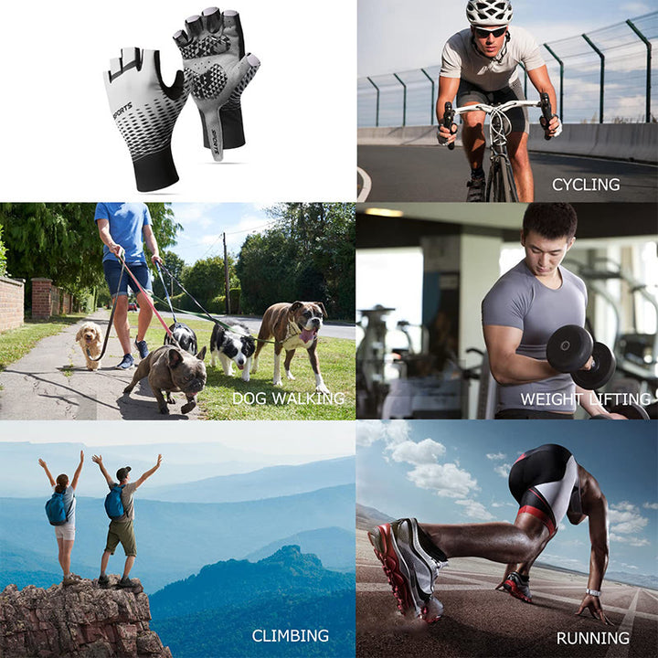Guantes deportivos antideslizantes y transpirables sin dedos