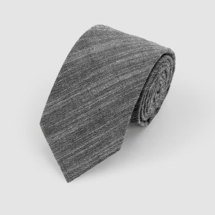 Corbata de lino y algodón con estampado clásico de rayas sencillas para hombre
