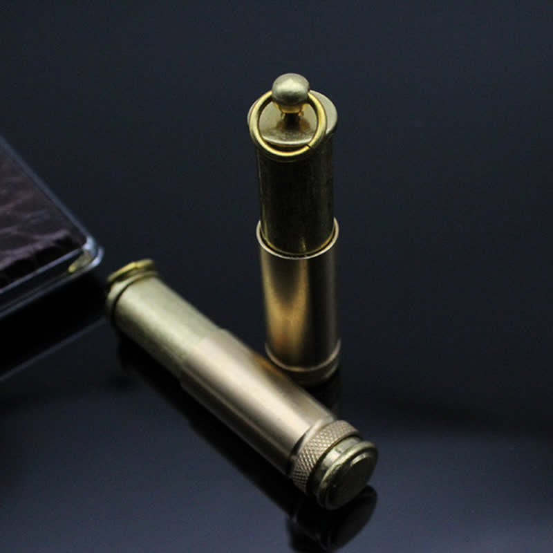 Encendedor de queroseno portátil recargable con llavero de bronce retro