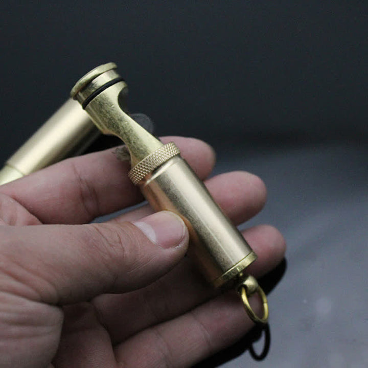 Encendedor de queroseno portátil recargable con llavero de bronce retro