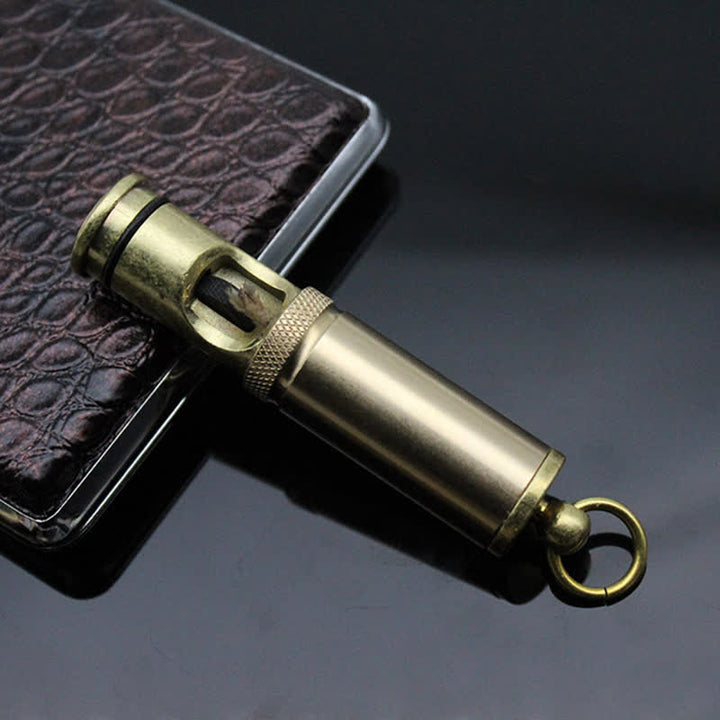 Encendedor de queroseno portátil recargable con llavero de bronce retro
