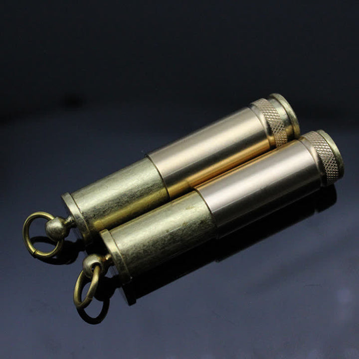 Encendedor de queroseno portátil recargable con llavero de bronce retro