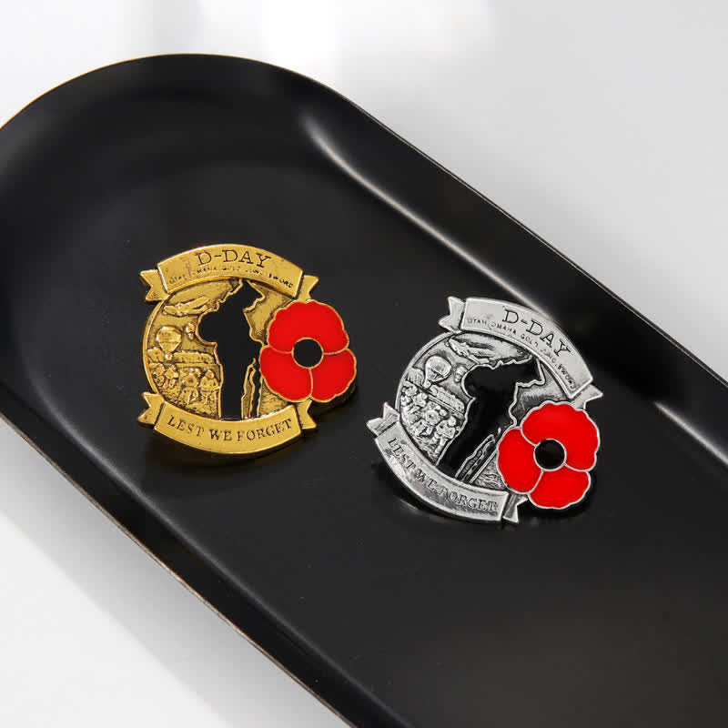 Broche de amapola conmemorativo del 80.º aniversario del Día D