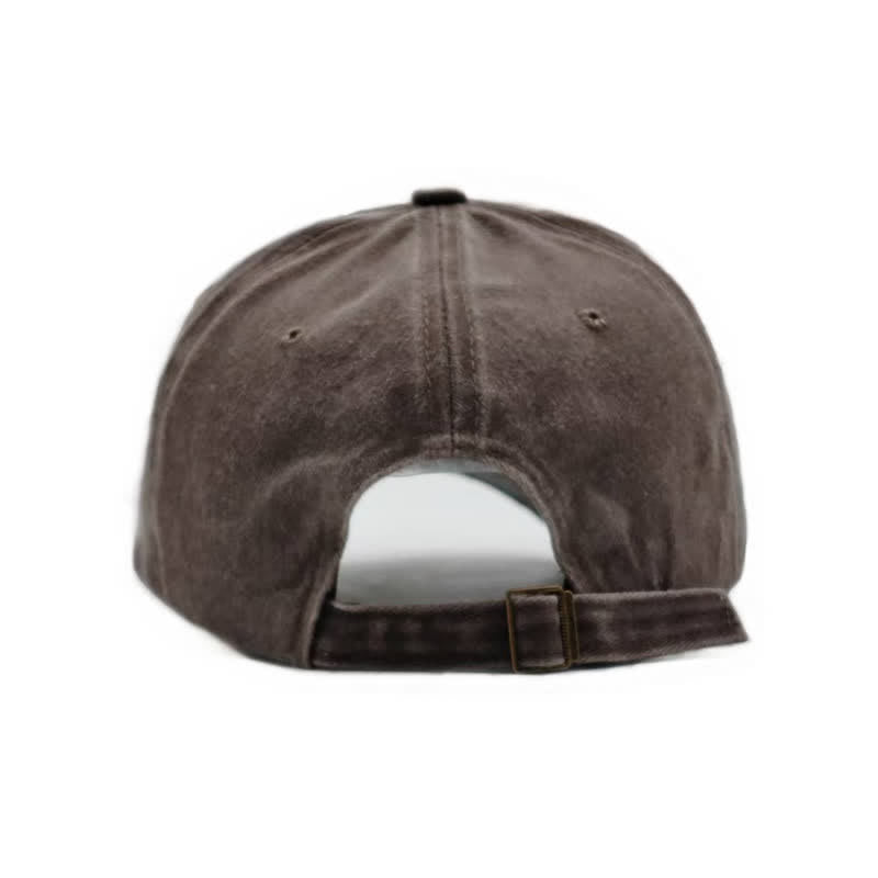 Gorra de béisbol lavada con borde deshilachado retro y bordado de tiburón