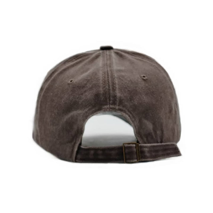 Gorra de béisbol lavada con borde deshilachado retro y bordado de tiburón