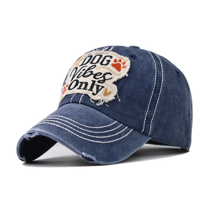 Gorra de béisbol lavada bordada Dog Vibes Only