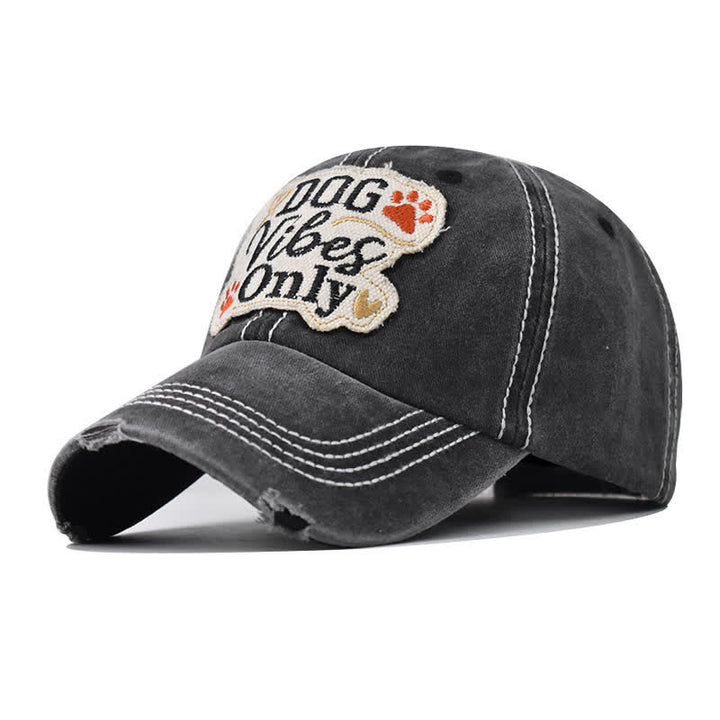 Gorra de béisbol lavada bordada Dog Vibes Only