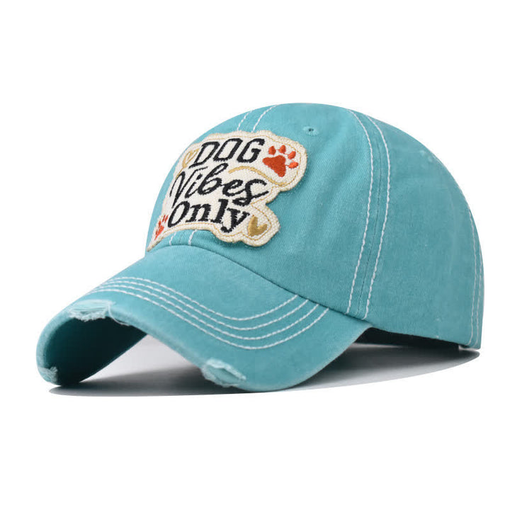 Gorra de béisbol lavada bordada Dog Vibes Only