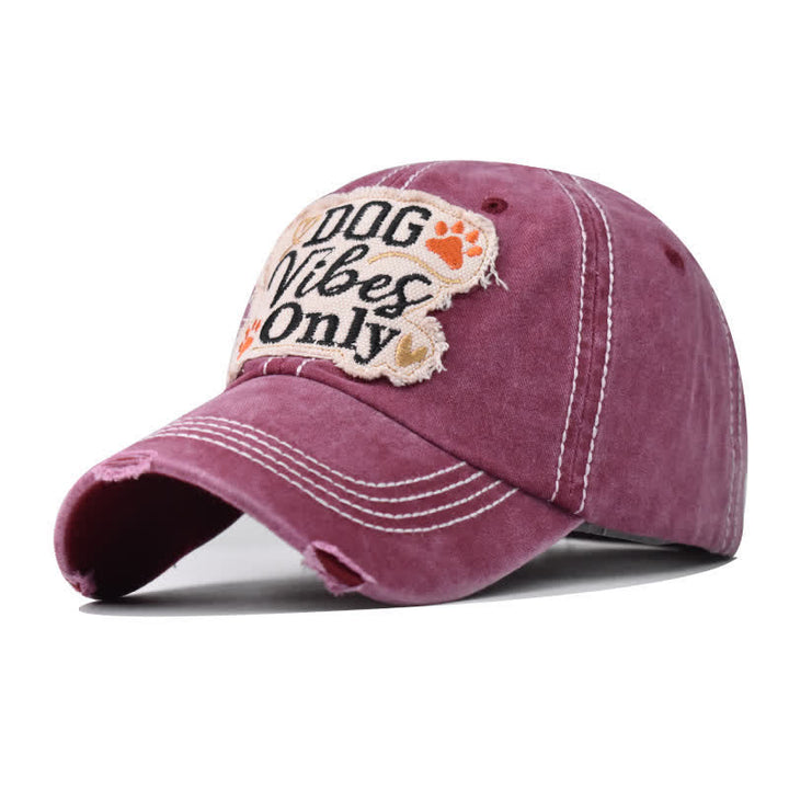Gorra de béisbol lavada bordada Dog Vibes Only