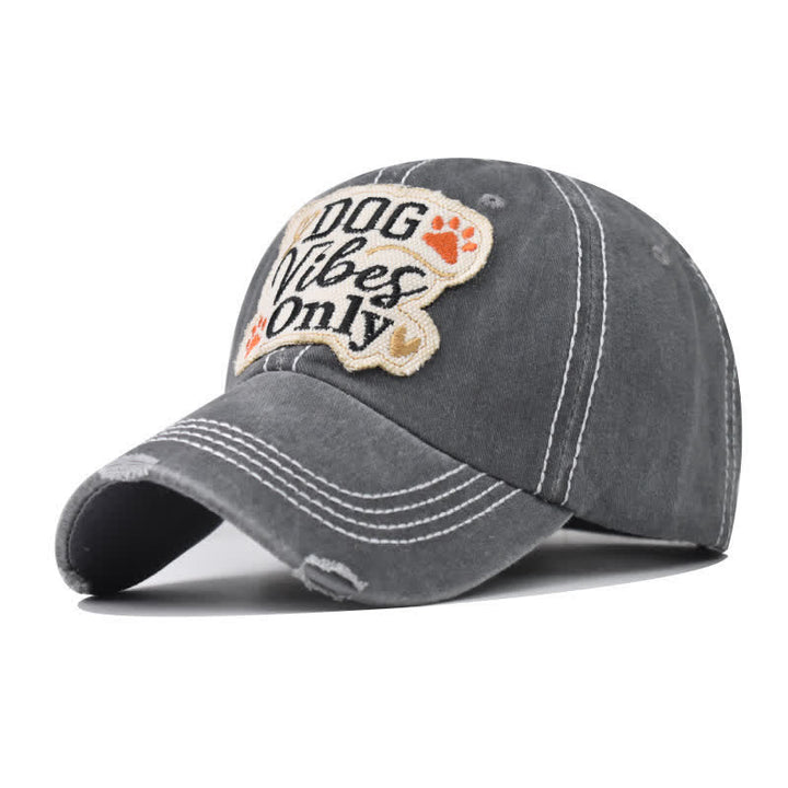 Gorra de béisbol lavada bordada Dog Vibes Only