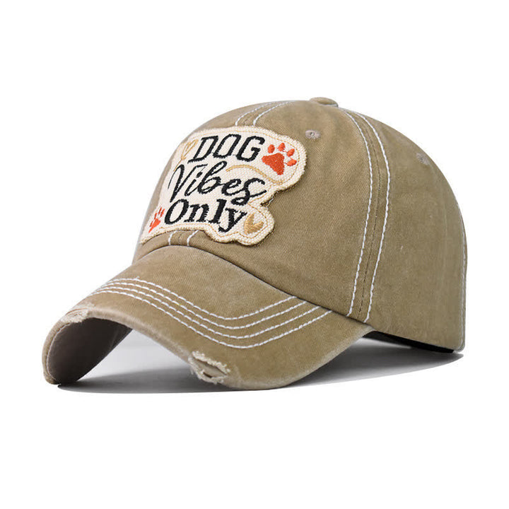 Gorra de béisbol lavada bordada Dog Vibes Only