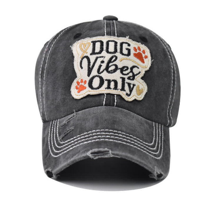 Gorra de béisbol lavada bordada Dog Vibes Only