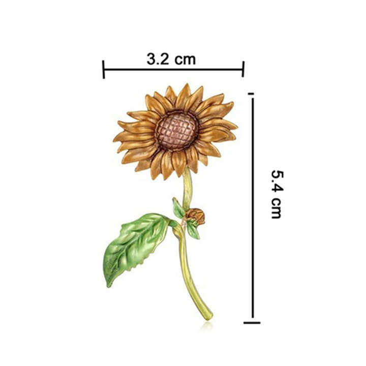 Broche de esmalte de girasol de verano para mujer
