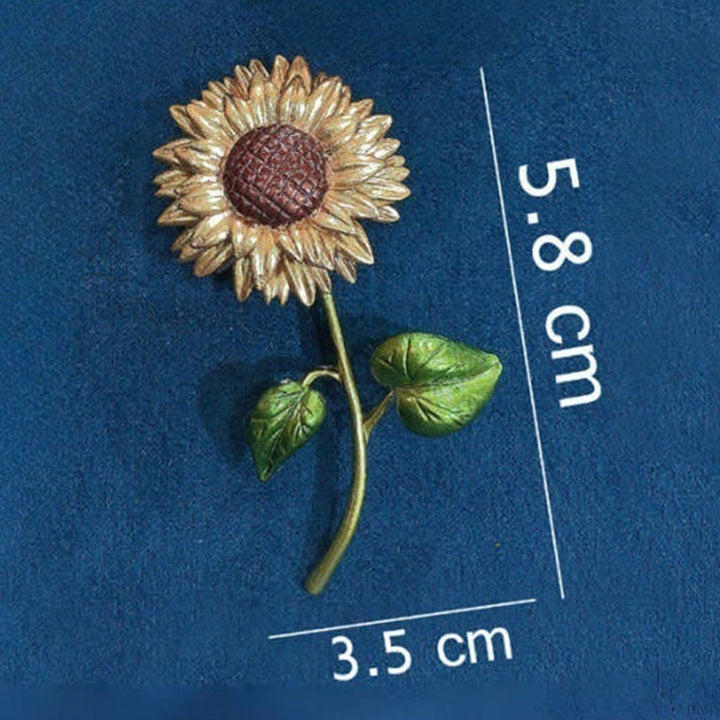 Broche de esmalte de girasol para mujer