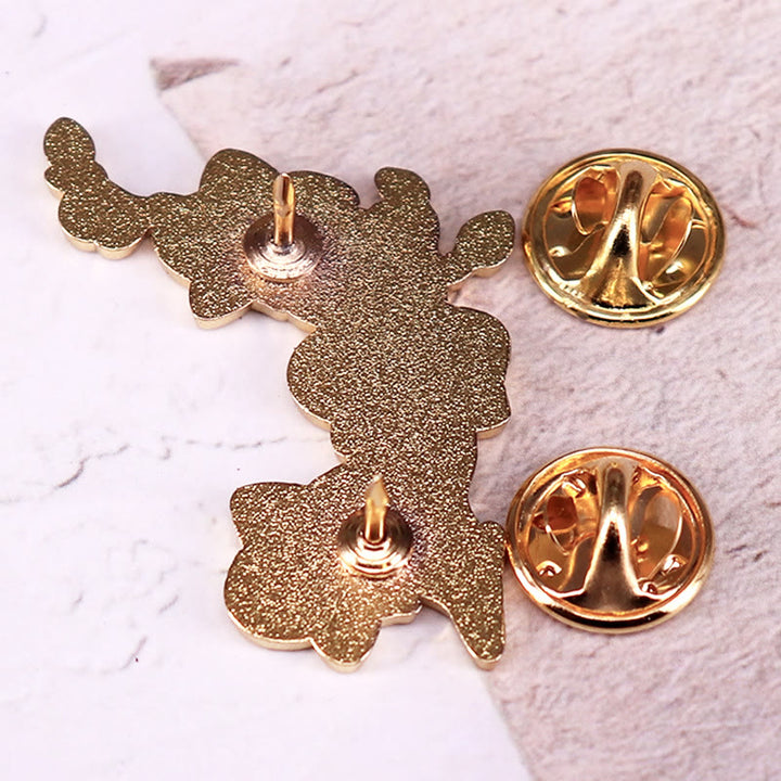 Broche de solapa esmaltado con orquídea elegante para mujer