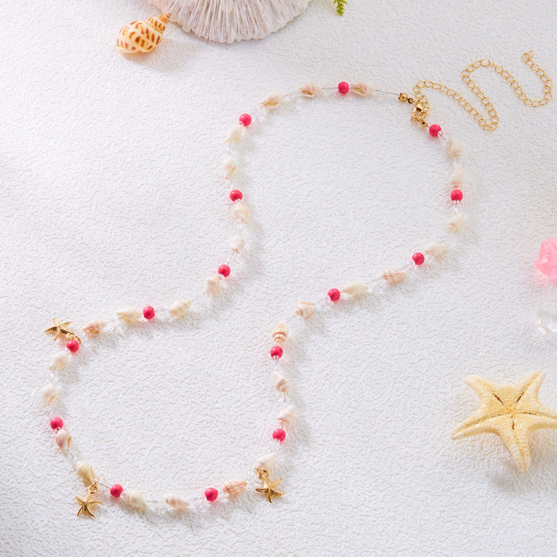 Cadena de cintura con diseño bohemio de estrella de mar y concha de playa para mujer