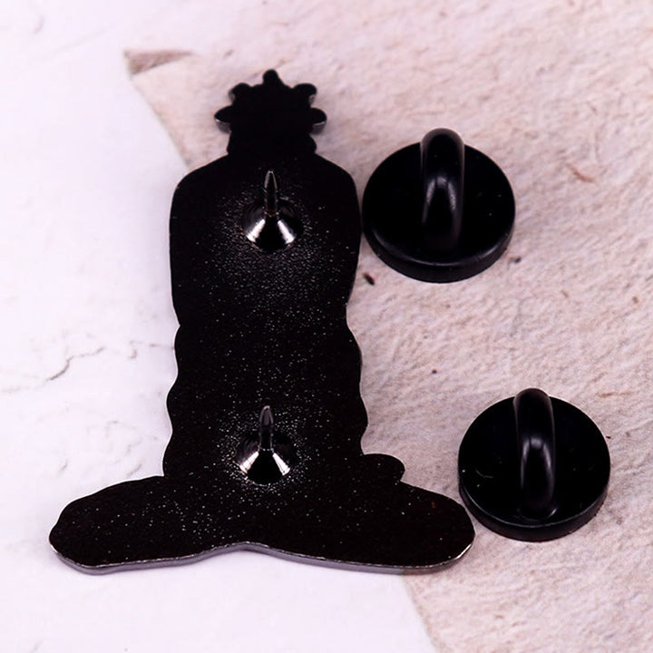 Broche de esmalte de la Diosa Celestial Sol y Luna para mujer