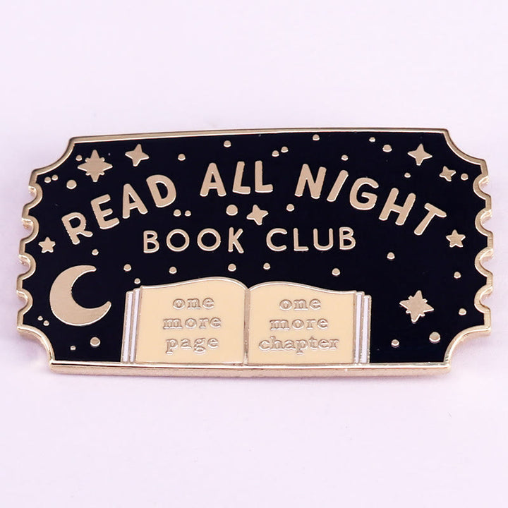 Broche de esmalte del club de lectura "Leer toda la noche"