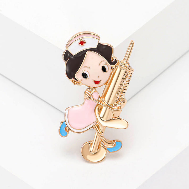 Broche de esmalte de enfermera con corte médico para regalo de enfermera