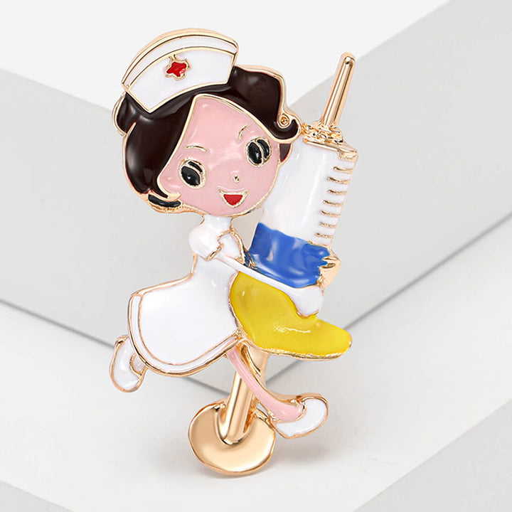 Broche de esmalte de enfermera con corte médico para regalo de enfermera