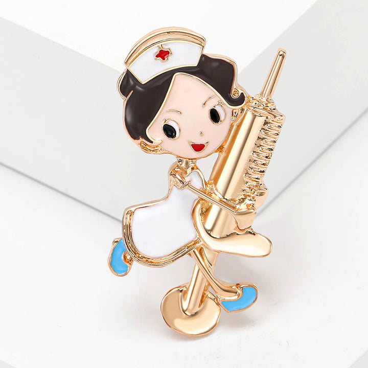 Broche de esmalte de enfermera con corte médico para regalo de enfermera