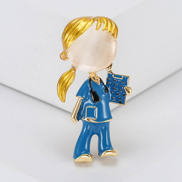 Broche de esmalte de regalo de enfermera de la serie médica Cut Nurse