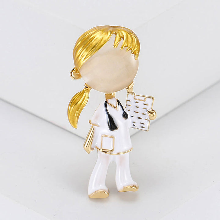 Broche de esmalte de regalo de enfermera de la serie médica Cut Nurse