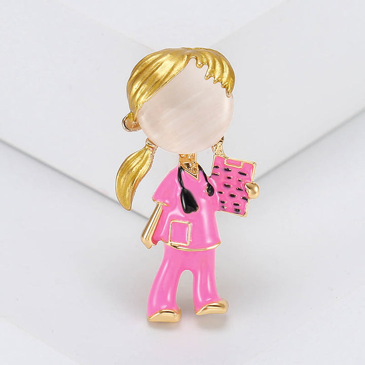 Broche de esmalte de regalo de enfermera de la serie médica Cut Nurse
