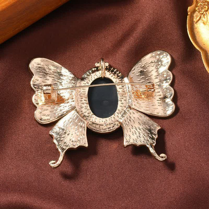 Broche antiguo estilo victoriano con camafeo de mariposa para mujer