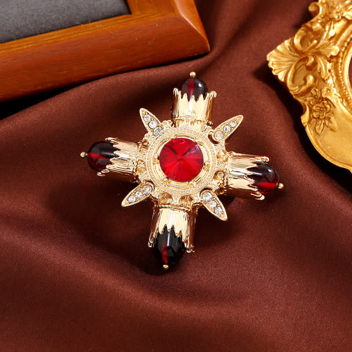 Broche cuadrado geométrico con diamantes de imitación de estilo barroco para mujer