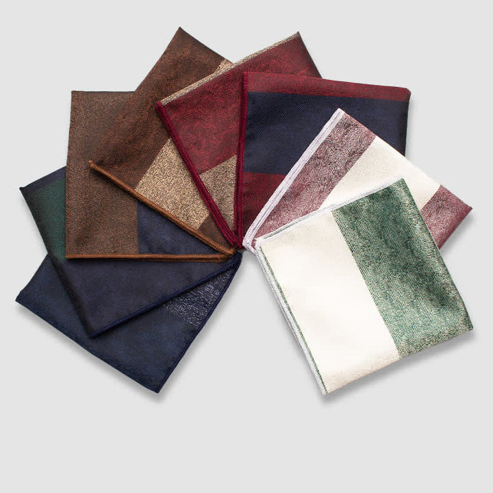 Pañuelo de bolsillo de rayas gruesas en colores contrastantes para hombre