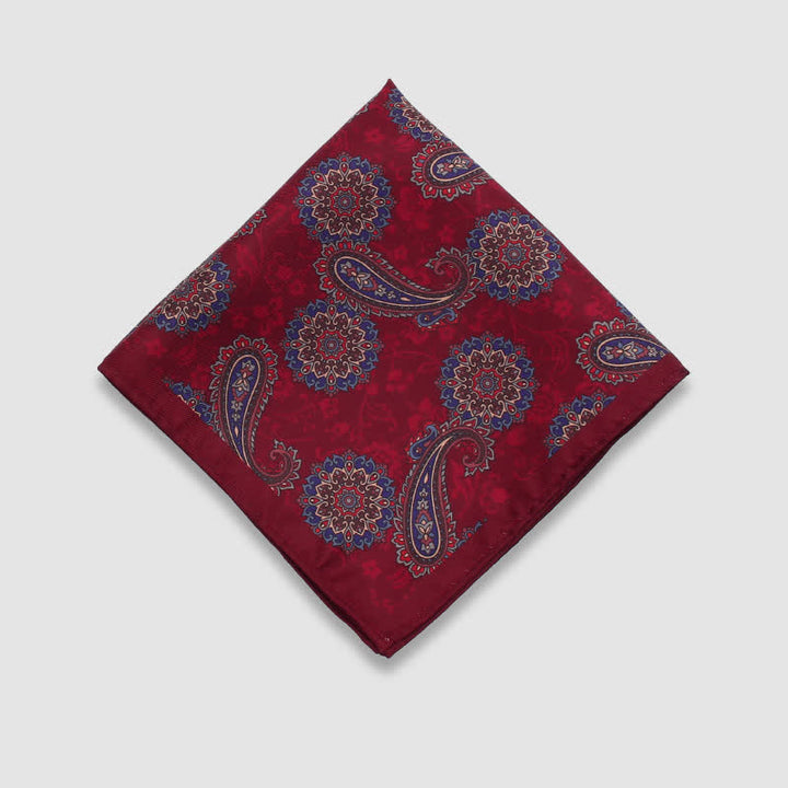 Pañuelo de bolsillo de negocios con estampado de lunares paisley vintage para hombre