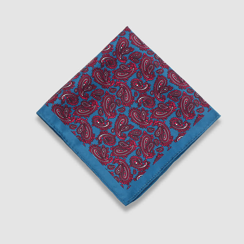 Pañuelo de bolsillo de negocios con estampado de lunares paisley vintage para hombre