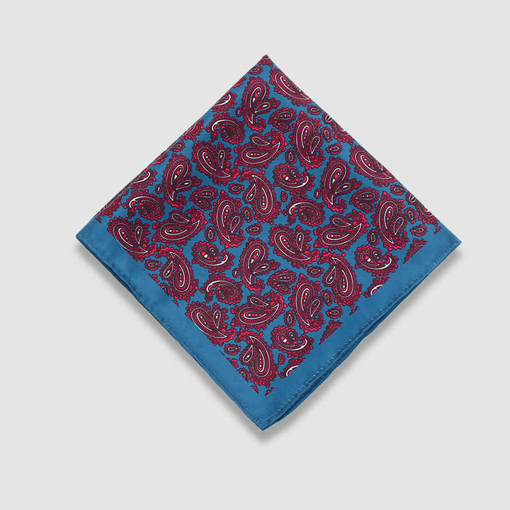 Pañuelo de bolsillo de negocios con estampado de lunares paisley vintage para hombre