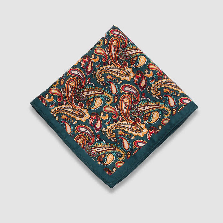 Pañuelo de bolsillo de negocios con estampado de lunares paisley vintage para hombre
