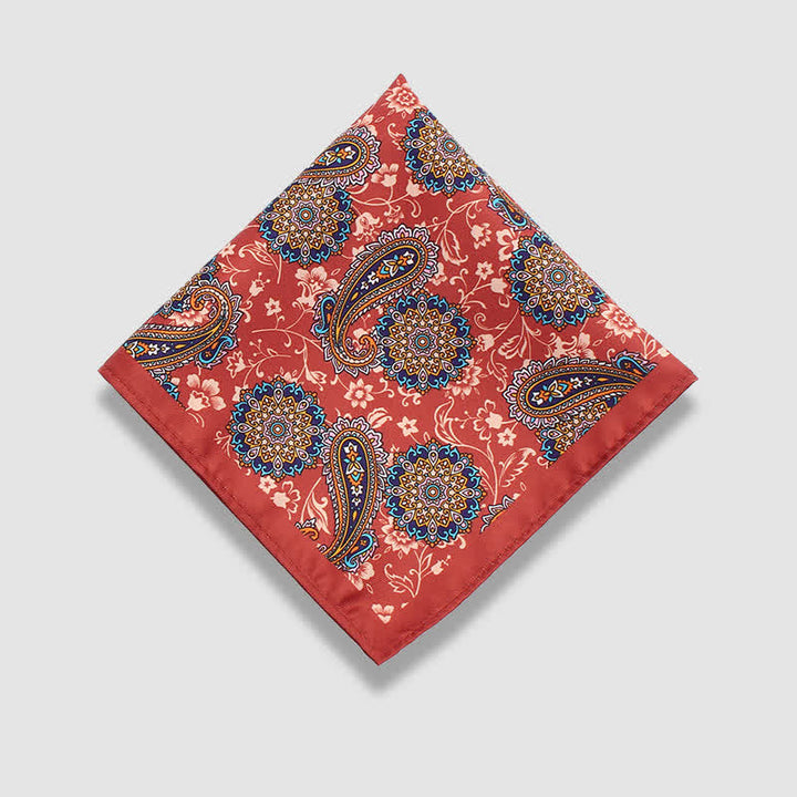 Pañuelo de bolsillo de negocios con estampado de lunares paisley vintage para hombre