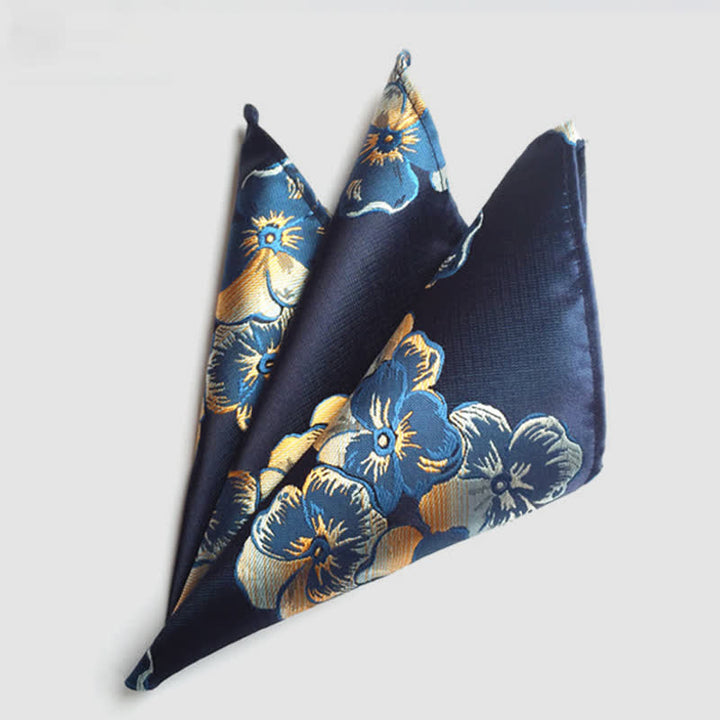 Pañuelo de bolsillo de boda con flores de cachemira de colores para hombre