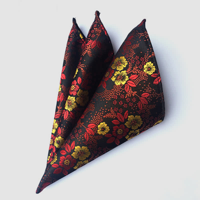 Pañuelo de bolsillo de boda con flores de cachemira de colores para hombre