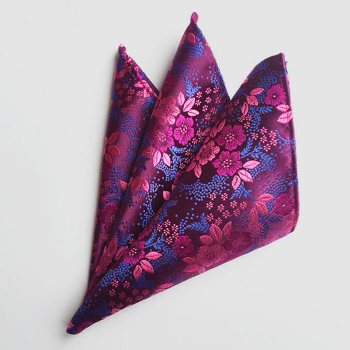 Pañuelo de bolsillo de boda con flores de cachemira de colores para hombre
