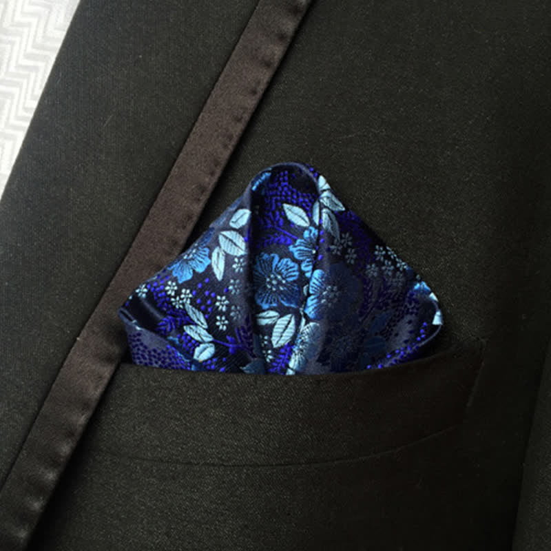Pañuelo de bolsillo de boda con flores de cachemira de colores para hombre