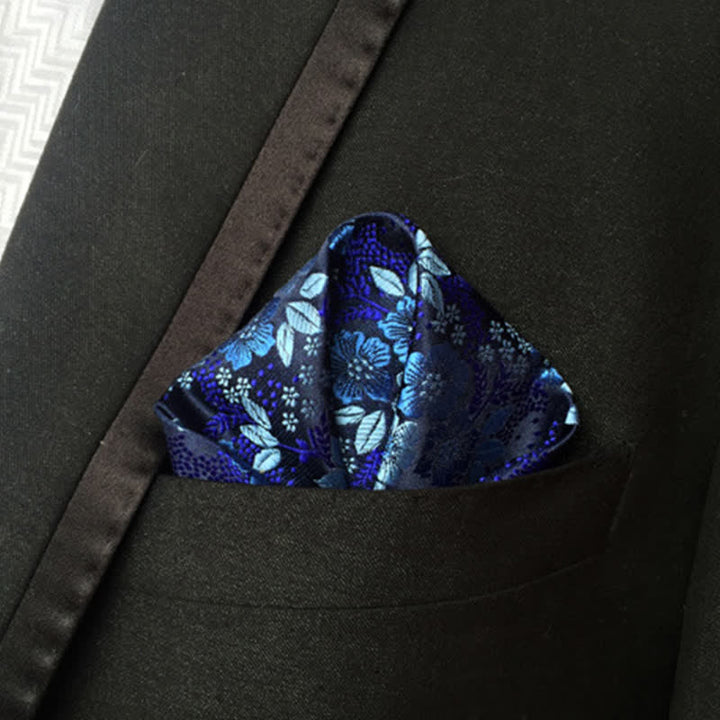 Pañuelo de bolsillo de boda con flores de cachemira de colores para hombre