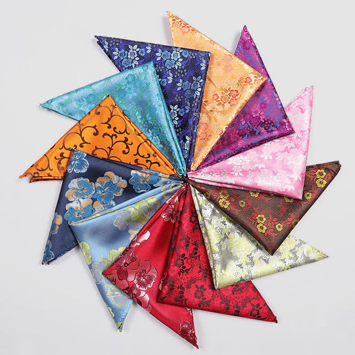 Pañuelo de bolsillo de boda con flores de cachemira de colores para hombre