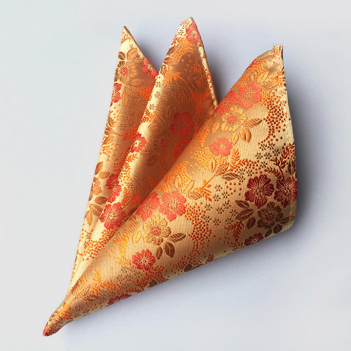 Pañuelo de bolsillo de boda con flores de cachemira de colores para hombre